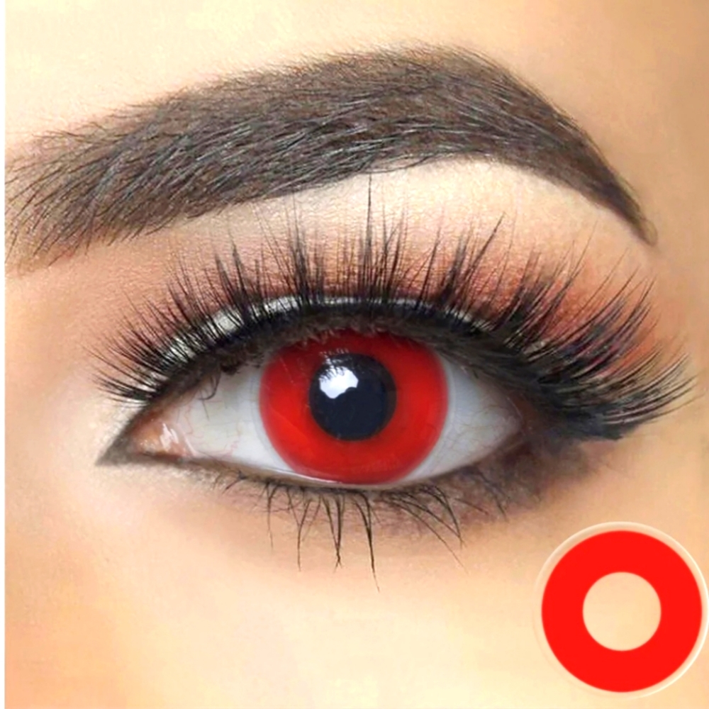 cosplay halloween color eye  red ring, white ring, black ring